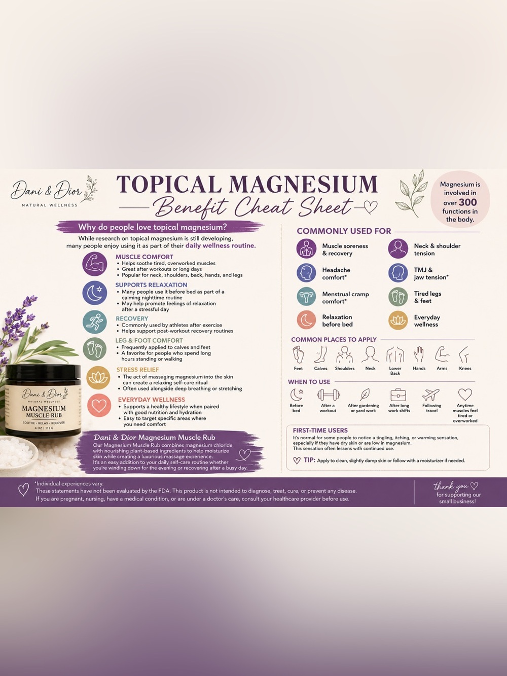 Magnesium  Rub - homemade- 2oz  jar or tin - Picture 3 of 3
